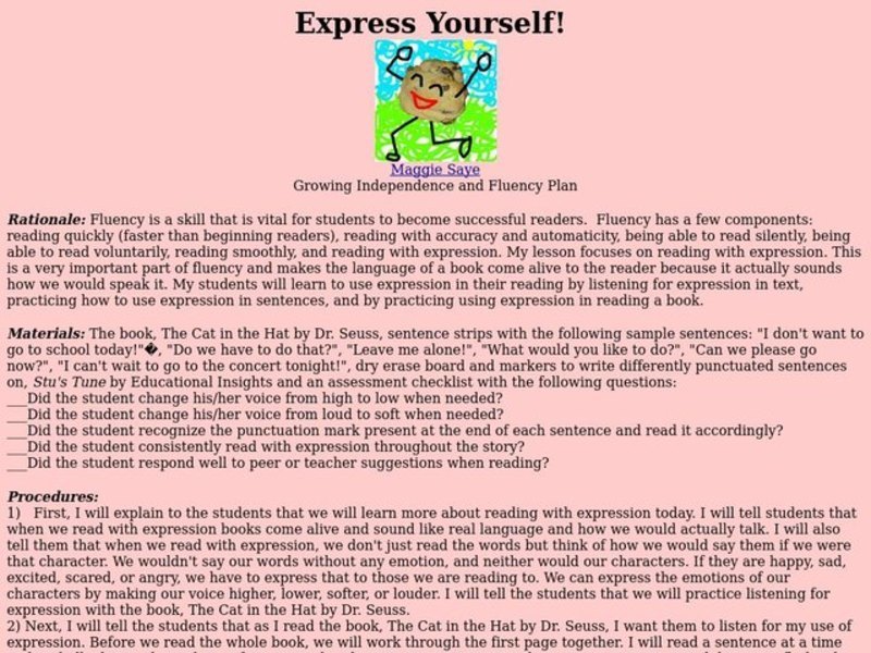 Express Yourself! Lesson Plan