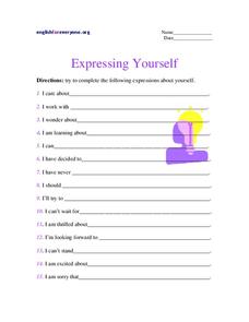 Expressing Yourself Worksheet