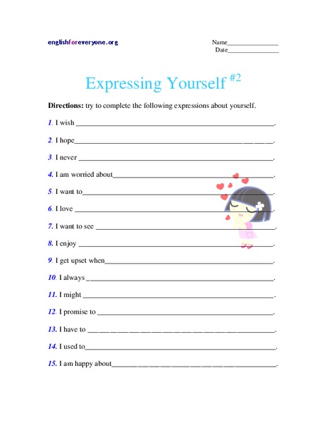 Expressing Yourself #2 Worksheet
