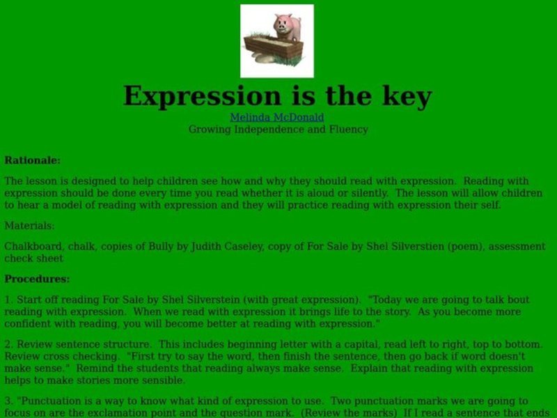 Expression is the Key Lesson Plan
