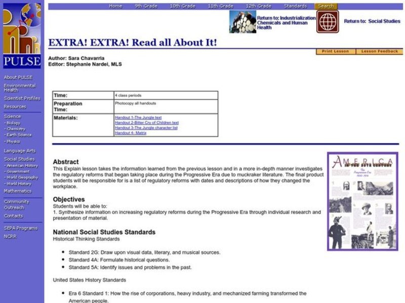 EXTRA! EXTRA! Read all About It! Lesson Plan