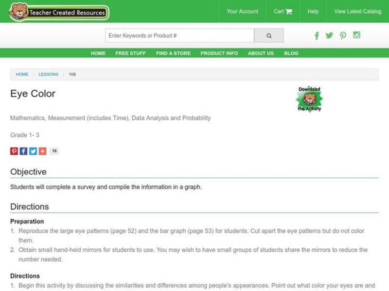 Eye Color Lesson Plan