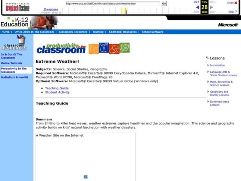Extreme Weather! Lesson Plan