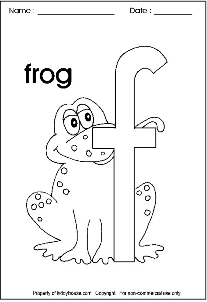 F is for frog Worksheet