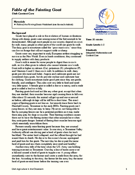 Fable of the Fainting Goat Lesson Plan