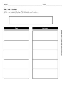 Fact and Opinion Organizer