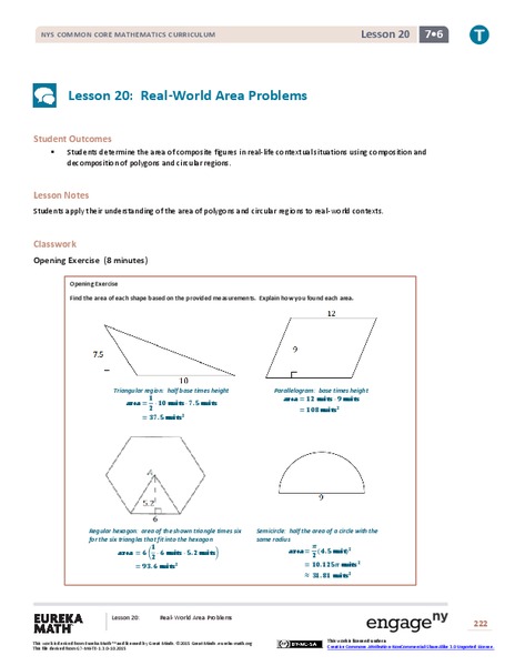 Real-World Area Problems Lesson Plan