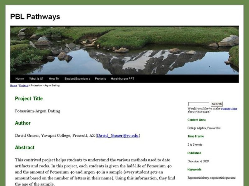 Potassium-Argon Dating Activity