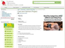 Fact and Opinion Project Lesson Plan