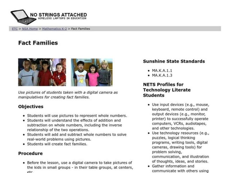 Fact Families Lesson Plan