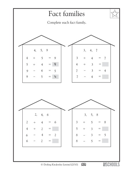 Fact Families Worksheet