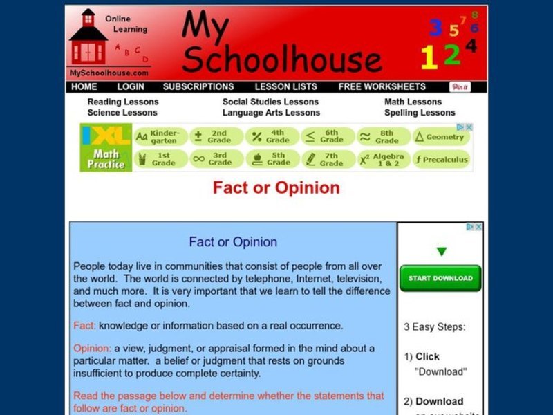 Fact or Opinion Interactive