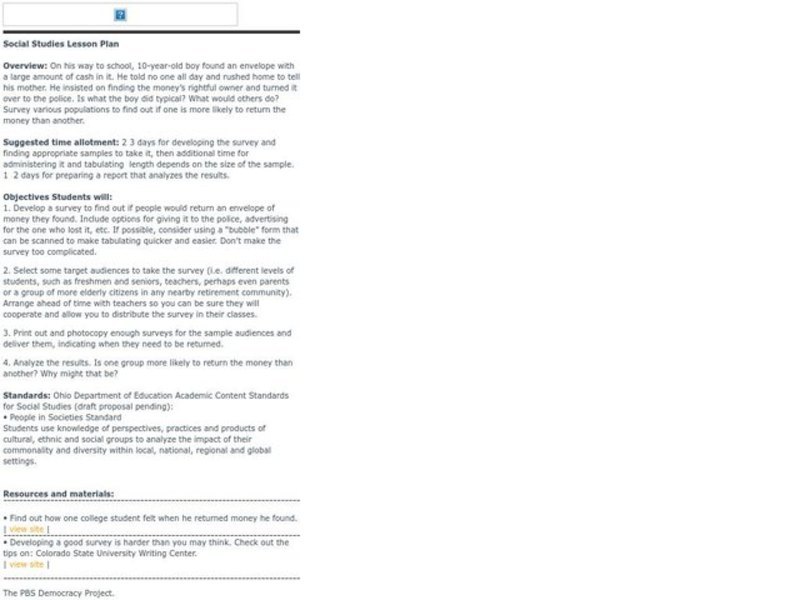 A Rewarding Endeavor Lesson Plan