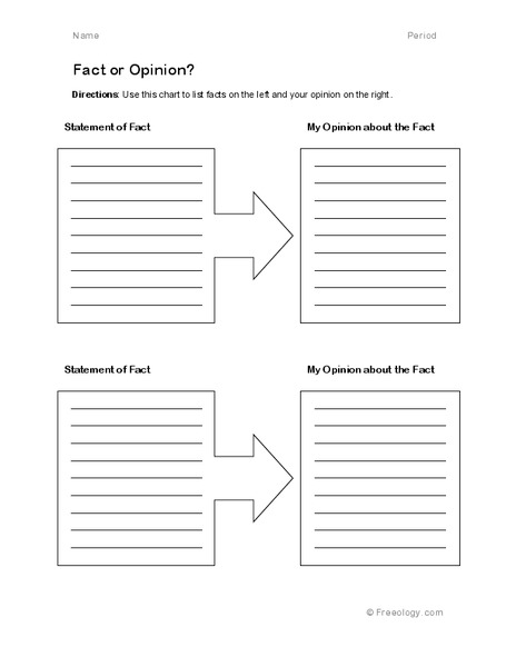 Fact or Opinion? Organizer