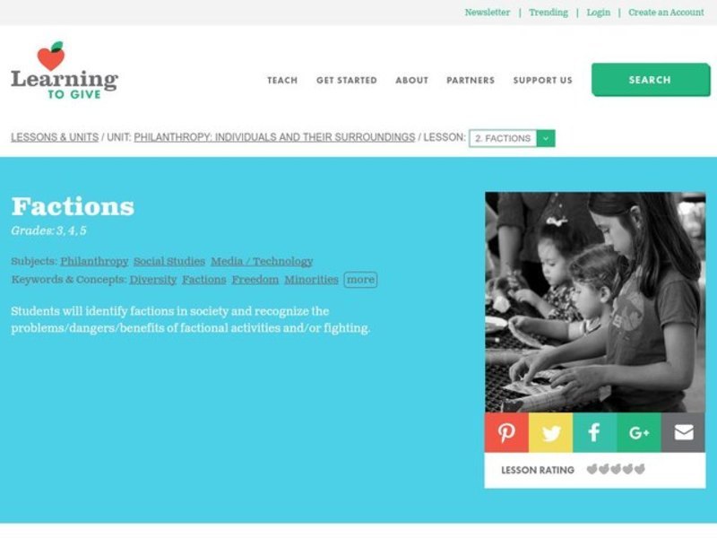 Factions Lesson Plan