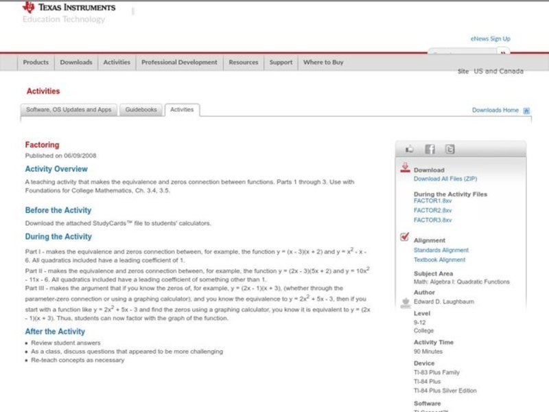 Factoring Lesson Plan