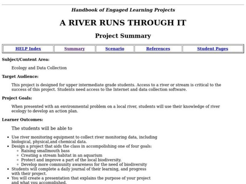 A River Runs Through It Lesson Plan