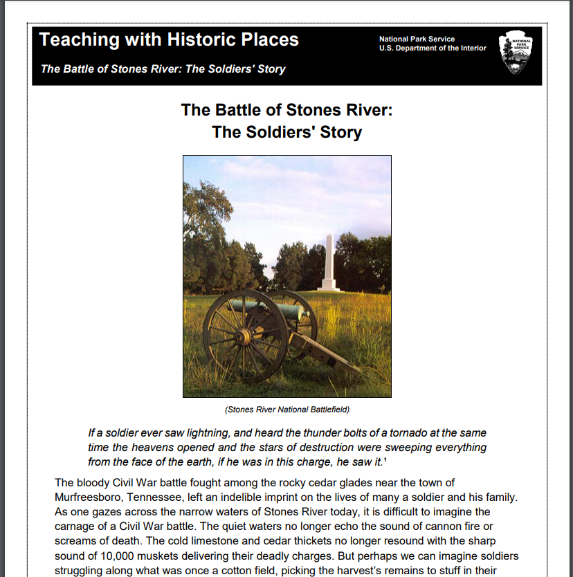 The Battle of Stones River: The Soldiers' Story Lesson Plan