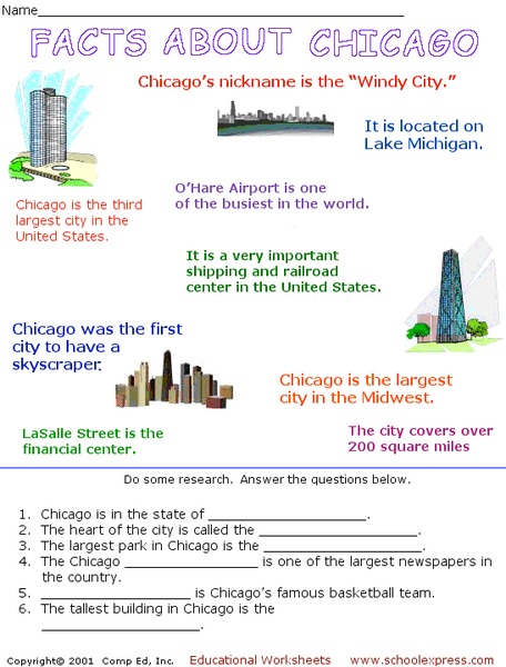 Facts About Chicago Worksheet