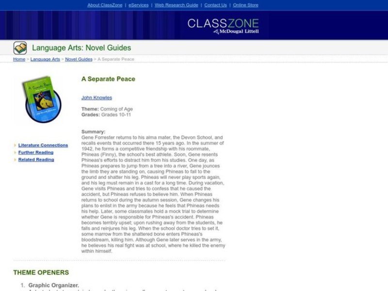 A Separate Peace Lesson Plan