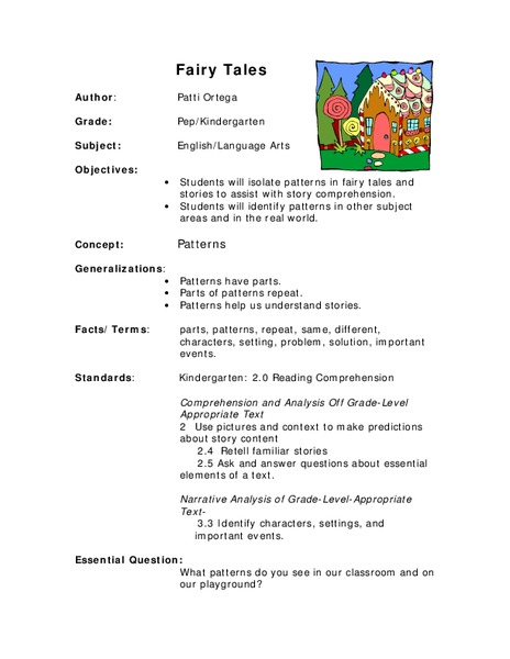 Fairy Tales Lesson Plan