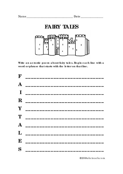 Fairy Tales Worksheet