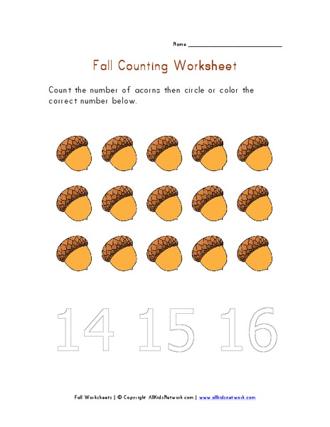 Fall Counting Worksheet Worksheet