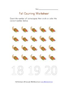 Fall Counting Worksheet Worksheet