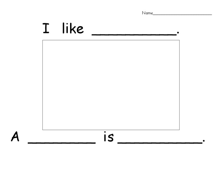 I like __________. Worksheet
