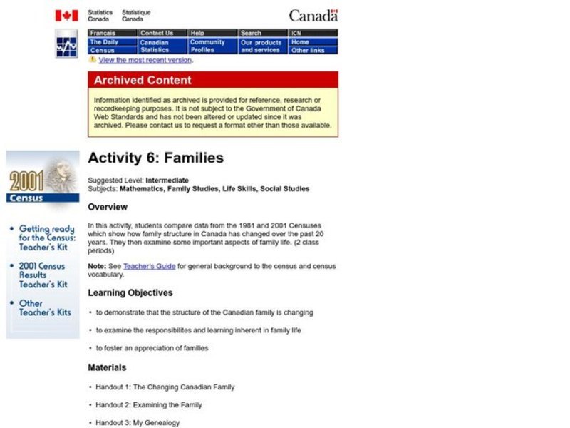 Families Lesson Plan