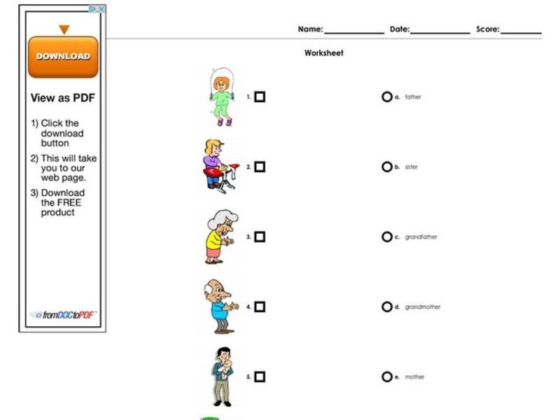 Family Worksheet