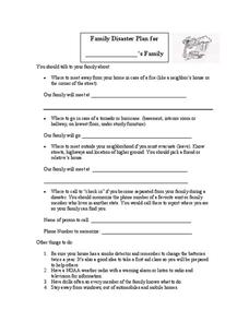 Family Disaster Plan Worksheet