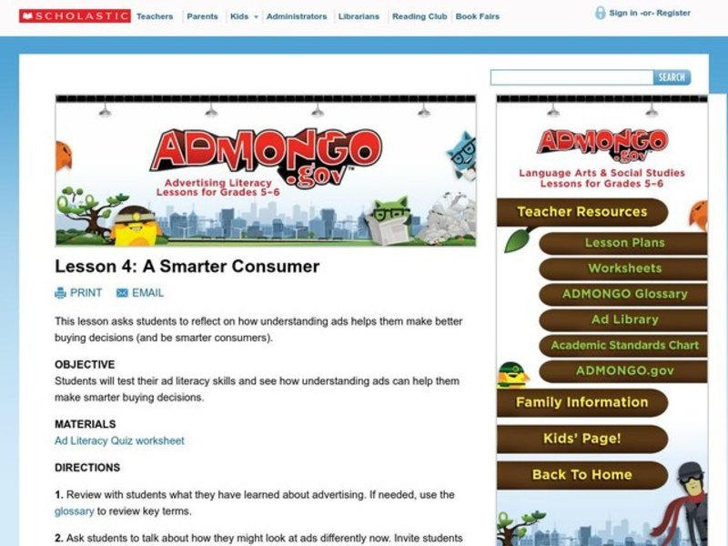 A Smarter Consumer Lesson Plan