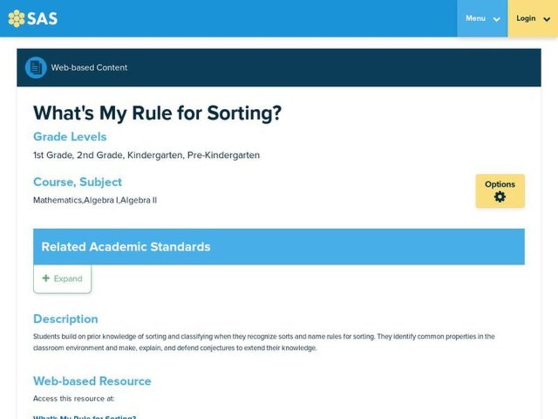 What's My Rule for Sorting? Lesson Plan