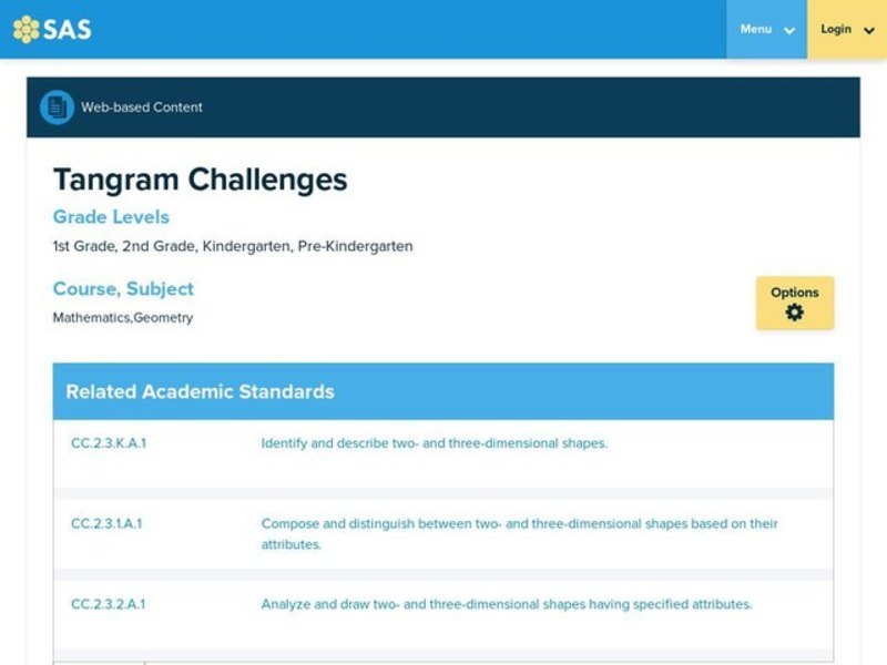 Tangram Challenges Lesson Plan