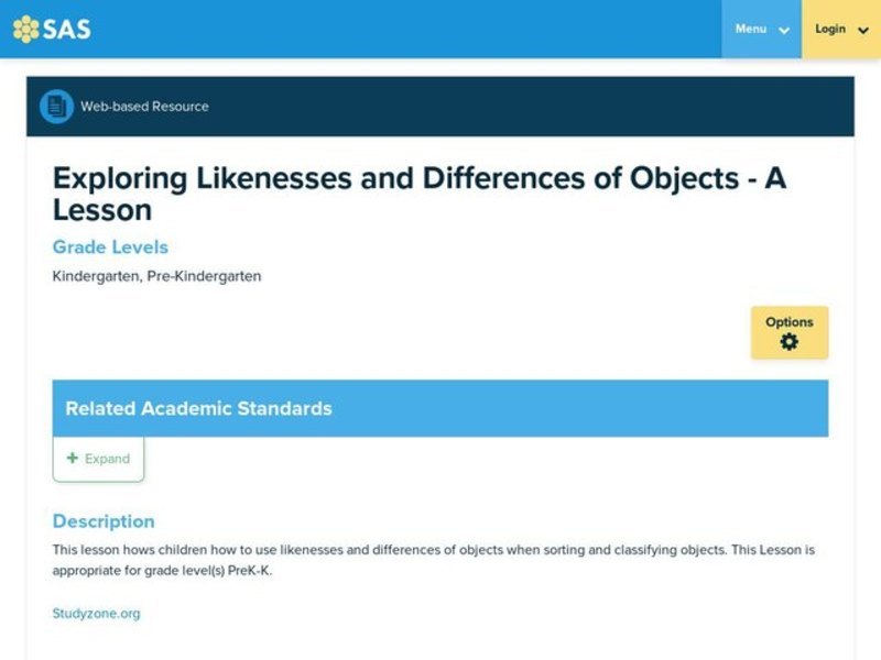 Exploring Likenesses and Differences of Objects Lesson Plan