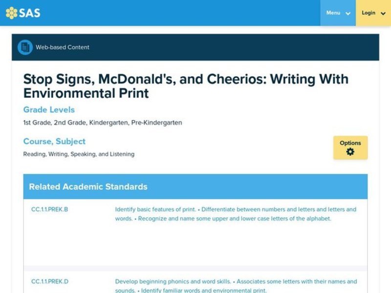 Writing With Environmental Print Lesson Plan