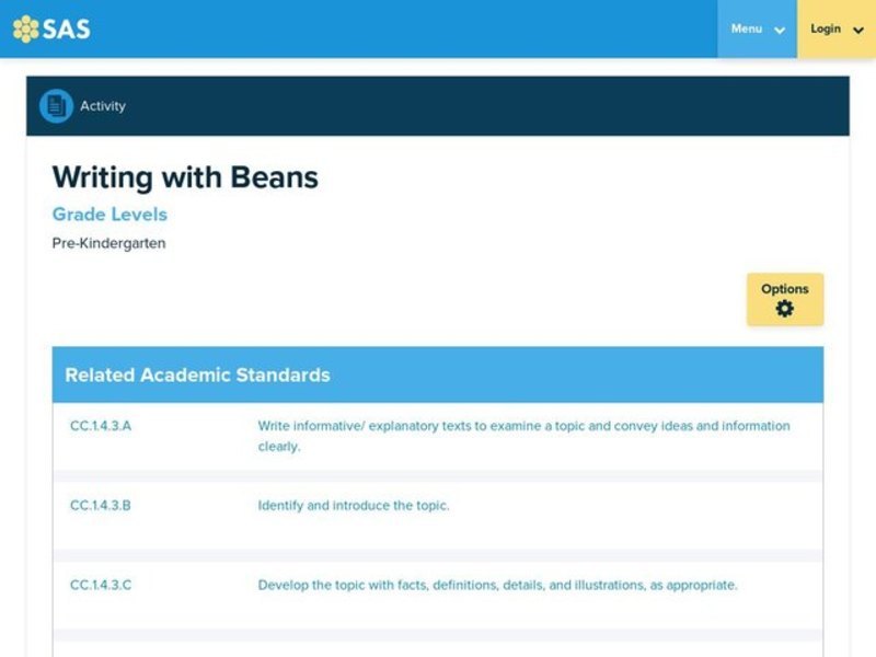Writing with Beans Lesson Plan