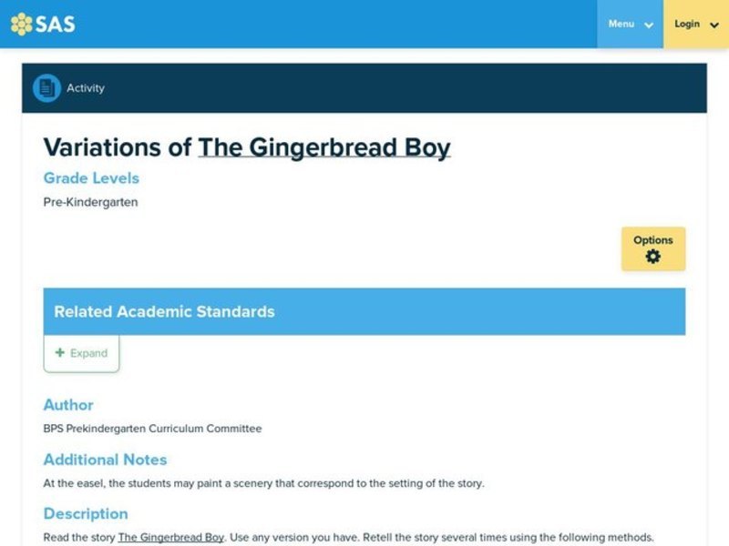 Variations of The Gingerbread Boy Lesson Plan