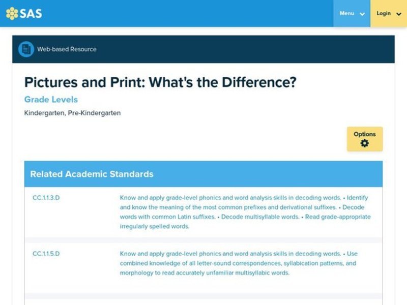 Pictures and Print: What's the Difference? Lesson Plan