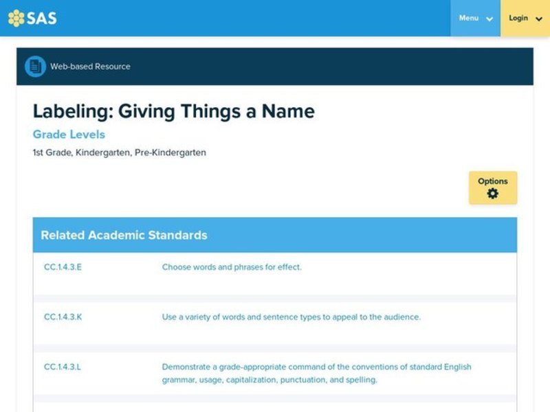 Giving Things a Name Lesson Plan