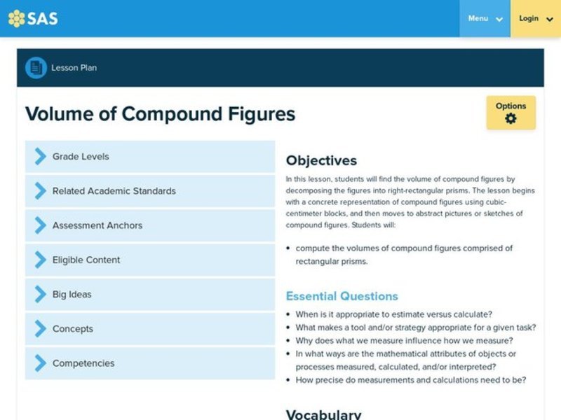 Volume of Compound Figures Lesson Plan