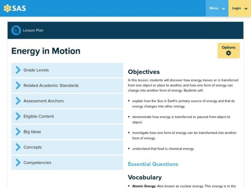 Energy in Motion Lesson Plan