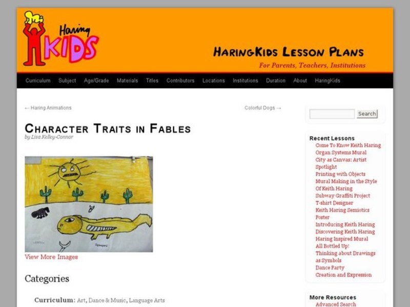 Character Traits in Fables Lesson Plan