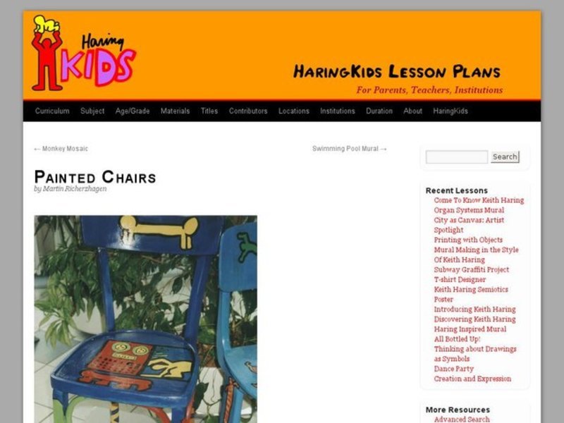 Painted Chairs Lesson Plan