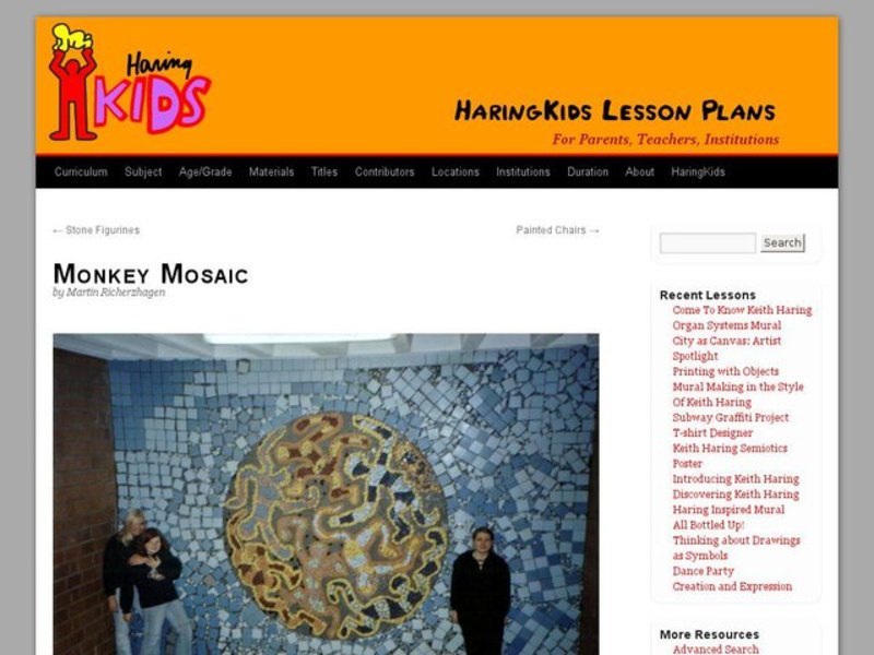 Monkey Mosaic Lesson Plan