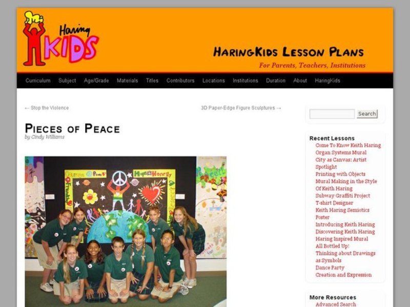 Pieces of Peace Lesson Plan