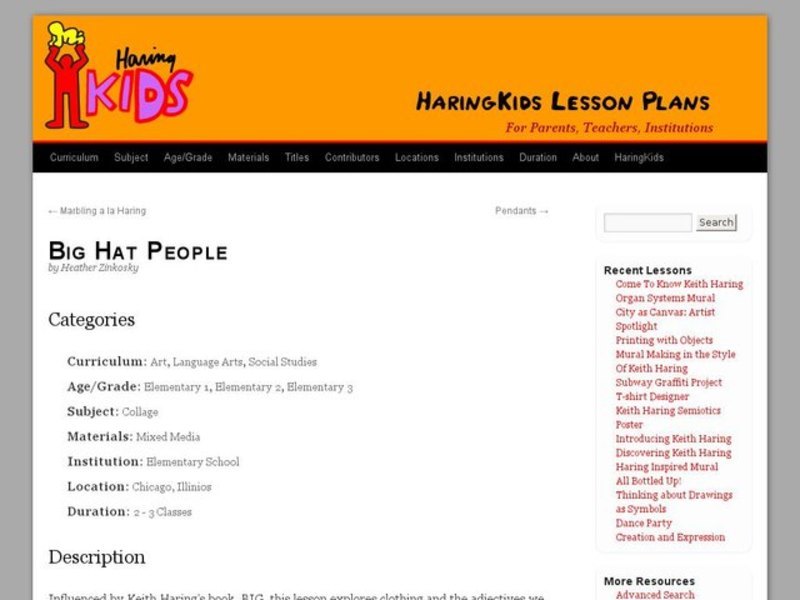 Big Hat People Lesson Plan