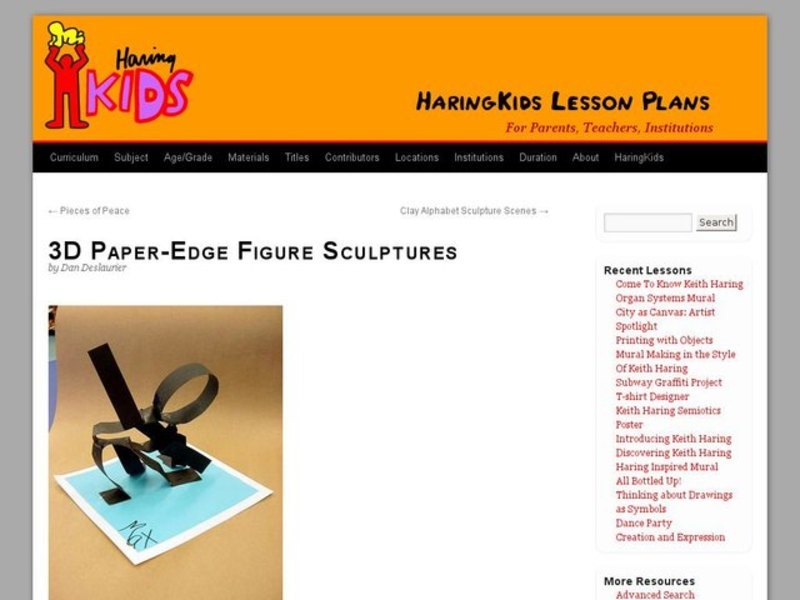 3D Paper-Edge Figure Sculptures Lesson Plan