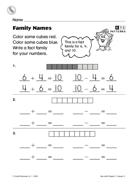 Family Names Worksheet